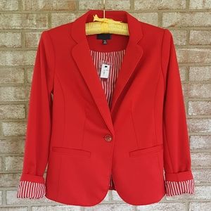 Red Blazer with Striped Lining The Limited